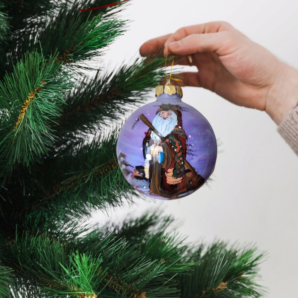 Handmade Old World Santa Claus Christmas Glass Ornament